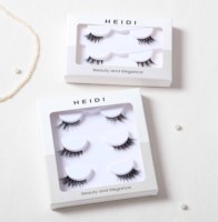 Cils Heidi Luxury Brand, doux et naturels, en vison 3D, demi-cils, cils d'angle, cils terminaux, boîte beige