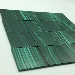 Feuille de malachite naturelle carrée de 30 à 40mm pour bijoux de bricolage - Product Image 4