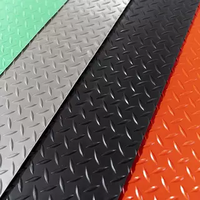 Rutschfeste Bodenmatte für Garage und Autoanhänger, Erhöhtes Muster Vinyl-PVC-Gummimatte in Schwarz-Grau
