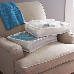 Sac de rangement léger et durable avec un couvercle transparent et une fermeture éclair sur trois côtés, s'adapte parfaitement sous le lit. - Product Image 6