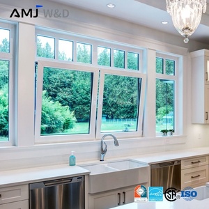 Ventanas Modernas con Rotura de Puente Térmico, Vidrio Templado Tintado, Ventana Abatible Horizontal de Aluminio Estrecho para Apartamentos y <span class=keywords><strong>Hoteles</strong></span> - Product Image 2