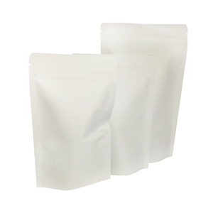 Bolsa blanca Biodegradable con estampado personalizado, bolsas de papel Kraft forradas para <span class=keywords><strong>café</strong></span>, con cremallera, bolsas de embalaje de alimentos - Product Image 4