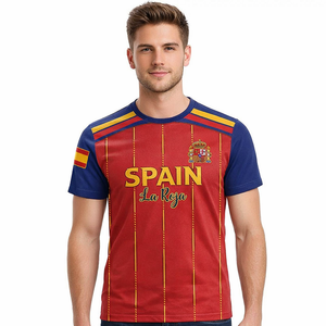 Camiseta De Futbol De La Seleccion Espanola Con Estampado Personalizado Camiseta De Manga Corta Camiseta De Futbol Del Mundial - Product Image 1