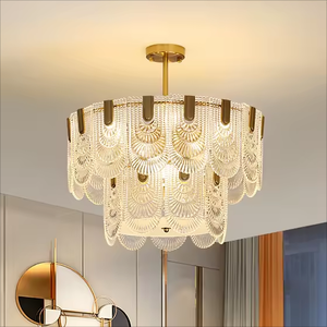 Supply Striped Bedroom Living <b>Room</b> Glass Chandelier Palace Style Villa Hotel Pendant <b>Light</b> - Product Image 1