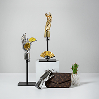 Mannequin de main flexible en chrome or et argent pour vitrine de mode, sac à main, bijoux, unisexe, pour modèle de bracelet
