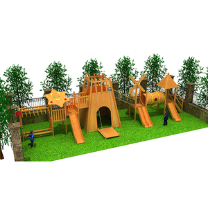 Parque Infantil de Madera para Niños con Diseño de Cisne, Atracciones de Parque de Diversiones para Niños, para Uso Escolar - Product Image 3
