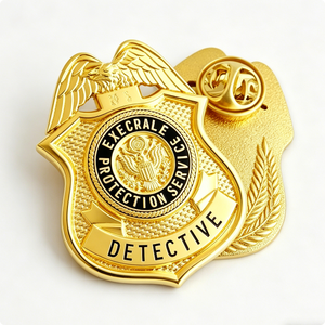 Insignia de Protección de Detective Personalizada con Impresión UV 2D para Insignia Metálica de Doble Embrague para Coleccionistas y Cosplay, Graduación, Halloween - Product Image 4