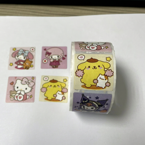 Custom Waterproof PVC Adhesive Stickers Round Shape Cartoon Design for Gift & Craft - Product Image 1