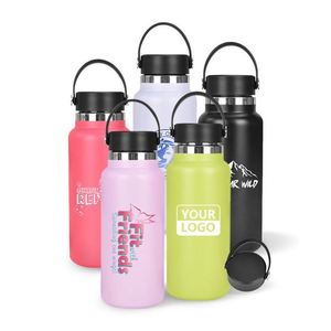 Bouteille d'eau en acier inoxydable recyclé écologique 17oz/20oz/25oz/32oz avec couvercle, logo personnalisé, 500ml, différentes couleurs disponibles - Product Image 1