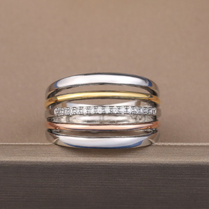 Anillo de Diamantes F262, Oro Sólido de 18K, Corte Brillante Redondo, Color G Natural, Anillo de Boda Clásico Unisex - Product Image 6