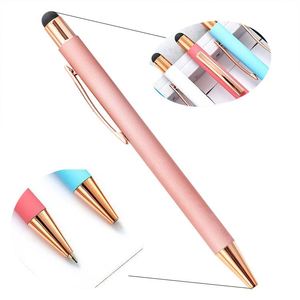 Cheapest Wholesale 2 in 1 Soft Rubber Stylus Metal Ballpoint <b>Pen</b> With Custom Personal Printed Logo for Stationery Gift - Product Image 1