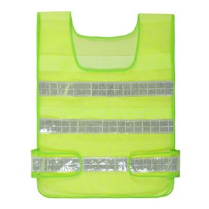 Gilet de sécurité réfléchissant promotionnel léger 100 % polyester, en maille respirante, pour agents de circulation et agents d'assainissement, pas cher - Product Image 3