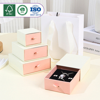 Boîte cadeau haut de gamme à petit tiroir, écologique, biodégradable et recyclable, de fabrication directe, avec MOQ, pour bijoux