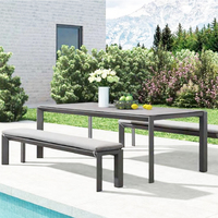 Set Meja Sofa Rotan Outdoor Modern, Nyaman untuk Taman dan Kolam Renang, Warna Dapat Disesuaikan, Furnitur Teras Tahan Lama