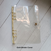 Personalisierbare transparente PVC-Ringbuchhülle in Roségold mit niedrigem Mindestbestellwert, 6 Ringen, für Budgetplaner, lose Blätter, transparente A5-Hülle