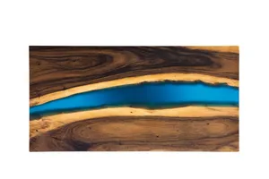 Solid Wood Table Epoxy Resin Solid Wood River Dining Table Top Restaurant Walnut Wood Custom Made River Resin Table