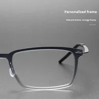 Monture de lunettes en nylon sans vis Linde, design carré rétro, tendance, en titane pur, ultra-légère, 6g, pliable, pour la lecture, unisexe