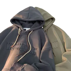 Modemerk Koreaanse Versie Van High Street Zware Hoge Kwaliteit Bedrukte Oversized Hoodie Heren Hoodie