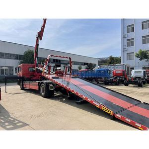 Camion de dépannage à plateau plat Dongfeng D9 avec grue à bras pliable à 4 sections de 8 tonnes, fonction de remorquage et de levage intégrée - Product Image 4
