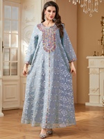 Nouvelles Abayas brodées de Dubaï pour femmes, robe de soirée maxi musulmane, kaftan turc, djellaba, jalabiya islamique, robes marocaines