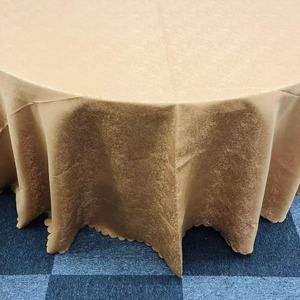 婚礼酒店和派对装饰用金色聚酯桌布易清洗可水洗桌布封面 - Product Image 4