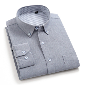 OEM / ODM Camisas-juveniles-para-hombr Primavera de manga larga <span class=keywords><strong>Ropa</strong></span> personalizada para hombres 100% Algodón Liso Diseño popular Camisas de oficina - Product Image 2