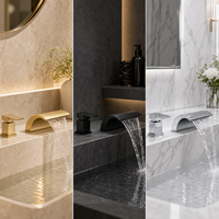 Robinet de baignoire moderne monocommande contemporain, à poser sur le rebord, en laiton, à deux trous, grand angle, avec garantie de 5 ans pour projets hôteliers