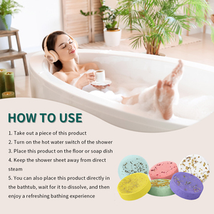 Tabletas de Baño de Vapor Aromáticas de Origen Vegetal, No Irritantes, con Aroma Ligero a Lavanda, Humectante Nutritivo para Todo Tipo de Piel - Product Image 3