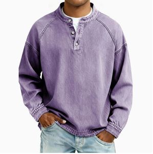 <span class=keywords><strong>Camicia</strong></span> da <span class=keywords><strong>Uomo</strong></span> 2026 Tinta Unita Casual Stile Retrò a Maniche Lunghe - Product Image 1