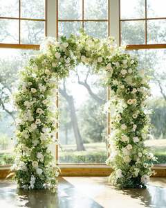 Arche de mariage romantique en forme de U carrée LANJO pour la photographie de réception d'accueil et fond de scène floral – Vente en gros DIY - Product Image 3