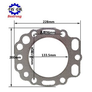 ปะเก็นฝาสูบ SHIFENG SF SF30 <span class=keywords><strong>SF168</strong></span> สำหรับอะไหล่เครื่องยนต์ดีเซล วัสดุเหล็กชุบสังกะสี/ทองแดง รับประกัน 6 เดือน - Product Image 2