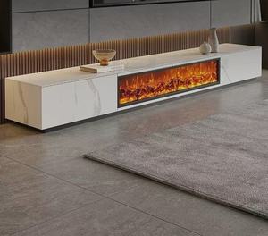Rock Marble Top Hot Sales <strong>TV</strong> Stand Modern <strong>Decorative</strong> Cabinet with Simulated Flame Electric Fireplace Coffee Table - Product Image 4