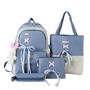 Wholesale School <b>Backpack</b> Four-Piece Set Lightweight High School Student <b>Backpack</b> 4 PCS/Set Girls Cartoon Schoolbag Book Bags - Product Image 6