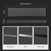 Joyhoo Acier Inoxydable SUS304 Douche Invisible Brossé 30-60 cm Long Canal Salle de Bain Anti-Odeur Linéaire Carrelage Insert Drain de Sol