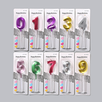 Großhandel Individuelles Logo Schlichte Glückliche 0 1 2 3 4 5 6 7 8 9 Kuchen-Zahlenkerzen Gold Geburtstagskerzen Paraffinwachs Umweltfreundlich