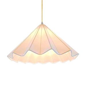 Nordic Style Umbrella Pendant <b>Light</b> White Fabric E27 Round Chandelier For Living Room <b>Dining</b> Room Hotel - Product Image 5