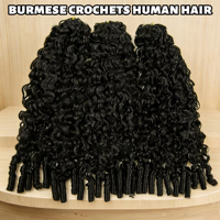 Extensions de cheveux humains au crochet de haute qualité, mèches de cheveux brésiliens Remy non tissées, boucles au crochet, sans trame, fournisseur