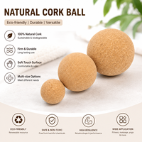 Pelota de Masaje de Corcho Natural con Logotipo Personalizado, Venta al por Mayor, Ecológica, Sostenible, Alivio Muscular, Herramienta de Masaje para Fisioterapia, OEM al por Mayor