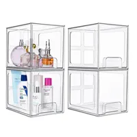 Buy Wholesale China  Top Selling Stackable Clear Cosmetic Organizer  Drawers Acrylic Cube Storage & Acrylic Storage Drawer at USD 9.66