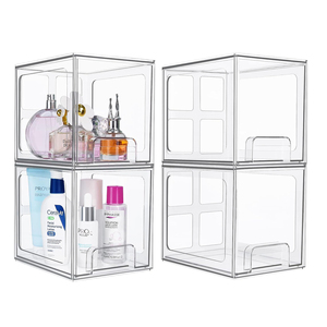 Tall Acrylic Bathroom Organizers Clear Plastic Storage Bins Stackable Makeup Organizer Storage Drawers