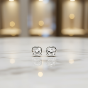 Orecchini a perno Npiase in argento 925 con cristalli incastonati, geometrici, minimalisti, per uso quotidiano, gioielli unisex - Product Image 2