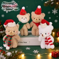 Porte-clés Pendentif Ours en Peluche Mignon Couleur Rose Poudré avec Écharpe, Rembourrage Coton PP, Cadeau de Noël, 31cm-50cm