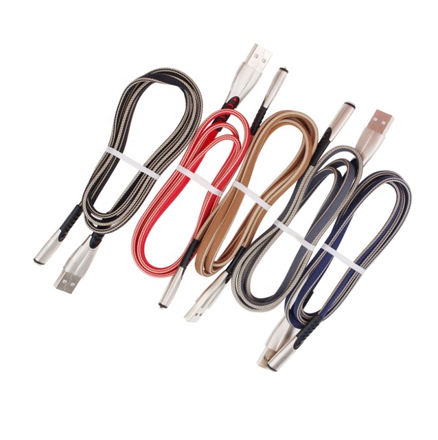 Micro USB Cable Zinc Nylon Braided Type C USB Charger Data Cable 1M 2.4A Fast Charging for iPhone Xiaomi Samsung Android Phones