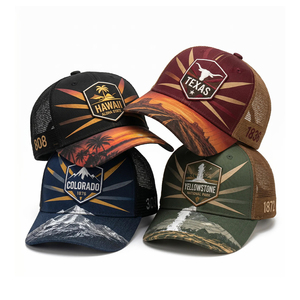Gorra Trucker de 6 Paneles con Estampado por Sublimación para Deportes al Aire Libre, Gorra de Béisbol de Malla con Logotipo Bordado Personalizado, OEM ODM - Product Image 1
