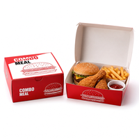 Boîte à emporter pour repas rapides biodégradable personnalisée, combo burger et poulet frit