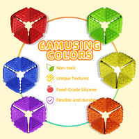 Jouets sensoriels personnalisés en silicone silencieux, cube à textures, jouets apaisants pour l'autisme, l'anxiété, le TDAH, jouets sensoriels pour la concentration en classe