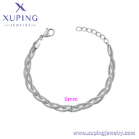 T000955248 Bijoux Xuping Bracelets pour hommes en acier inoxydable couleur argent simple et tendance