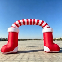 Arche gonflable commerciale de Noël en forme de canne à sucre pour exposition festive