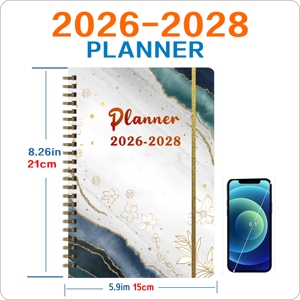 Tùy Chỉnh 2026 2028 Kế Hoạch Máy Tính Xách Tay Hàng Tuần Kế Hoạch Dễ Thương Xoắn Ốc Sang Trọng Màu Hồng Cá Nhân Với Hộp Quà Tặng Kế Hoạch Máy Tính Xách Tay - Product Image 6