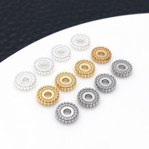 Zinc Alloy Bead <b>Spacer</b> Rings Gold Silver White Plated For DIY Jewelry Making 8mm Round Beading Supplies - Product Image 1